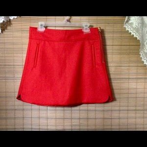 J Crew 💯% wool, red skirt